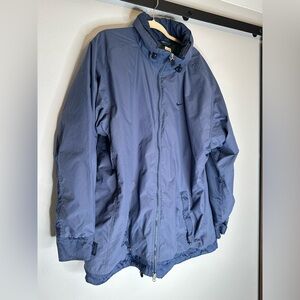 Nike men’s jacket size XL navy blue hood can zip in or come out